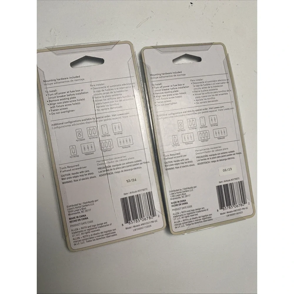 (2-Pk) Allen + Roth Architectural Architect Single Switch Wall Plate Cover